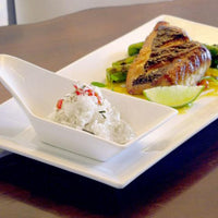 Front Of The House - 13" x 7" Porcelain Kyoto Plate, Pack of 6 - DDP000WHP22