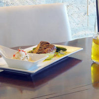 Front Of The House - 13" x 7" Porcelain Kyoto Plate, Pack of 6 - DDP000WHP22