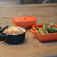 Front Of The House - 16 oz Round Kiln Black Ovenware Dish With Lid, Pack of 12 - DBO133BKC23
