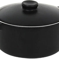 Front Of The House - 16 oz Round Kiln Black Ovenware Dish With Lid, Pack of 12 - DBO133BKC23