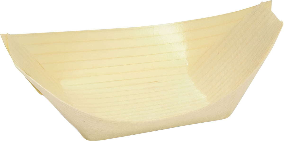 Front Of The House - 5.25" Servewise Wood Biodegradable Boat Bowl, Pack of 200 - DBO112NAW28