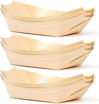 Front Of The House - 5.25" Servewise Wood Biodegradable Boat Bowl, Pack of 200 - DBO112NAW28