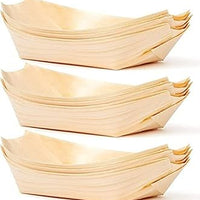 Front Of The House - 5.25" Servewise Wood Biodegradable Boat Bowl, Pack of 200 - DBO112NAW28