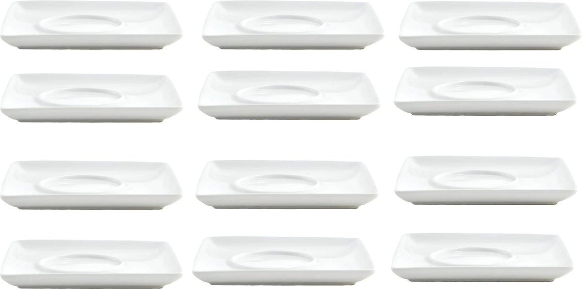 Front Of The House - 5.25" White Square Mod Saucer, Pack of 12 - DCS032WHP23