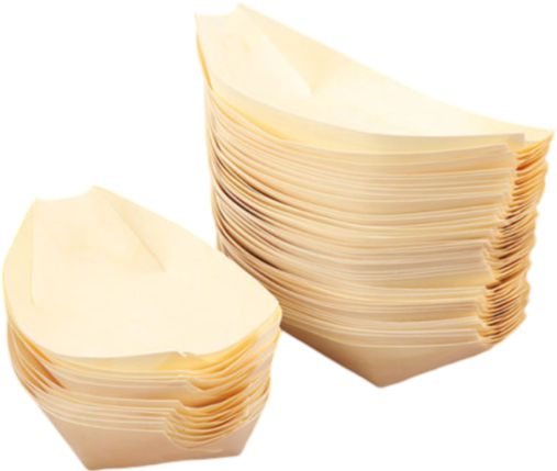 Front Of The House - 6.5" Servewise Wood Boat Bowl, Pack of 200 - DBO113NAW28