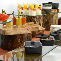 Front Of The House- 7 oz Black Round Kiln Ovenware Dish With Lid, Pack of 12 - DBO134BKC23 - DISCONTINUED