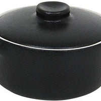 Front Of The House- 7 oz Black Round Kiln Ovenware Dish With Lid, Pack of 12 - DBO134BKC23 - DISCONTINUED