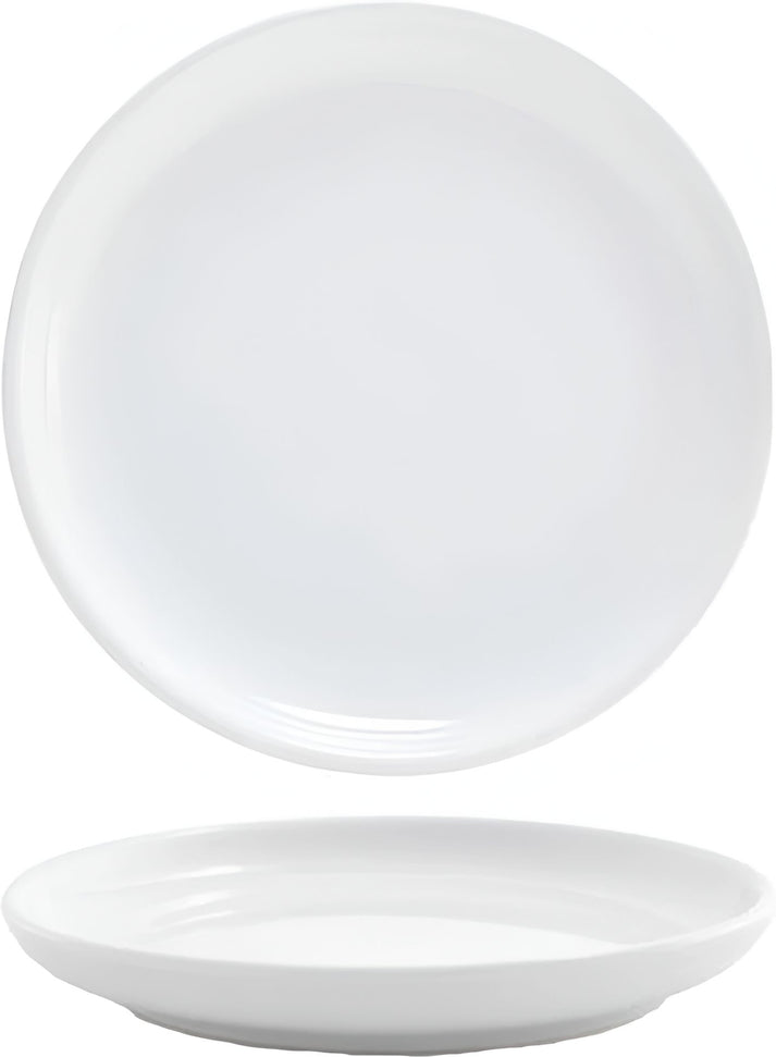 Front Of The House - 7.5" Bright White Coupe Round Porcelain Plate, Pack of 12 - DSP018WHP23