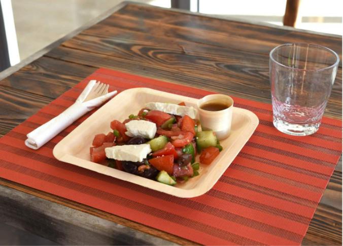 Front Of The House - 8" Compostable Wood Square Plate, Pack of 200 - DSP025NAW28