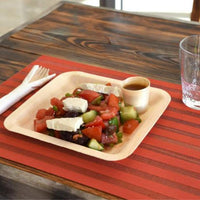 Front Of The House - 8" Compostable Wood Square Plate, Pack of 200 - DSP025NAW28