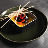 Front Of The House - 8 oz Square Kiln Black Ovenware Dish With Lid, Pack of 12 - DBO136BKC23