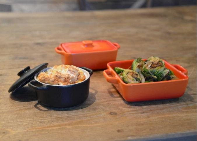 Front Of The House - 8 oz Square Kiln Blood Orange Ovenware Dish With Lid, Pack of 12 - DBO136ORC23