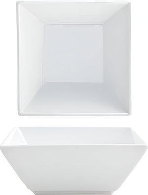 Front Of The House - Kyoto 17 Oz Bright White Square Porcelain Bowl, Set of 12 - DBO034WHP13