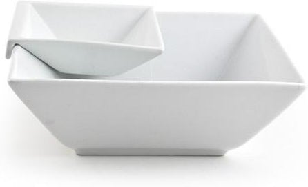 Front Of The House - Kyoto 60 oz Bright White Tall Square Porcelain Bowl, Pack of 2 - BBO006WHP10