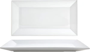 Front Of The House - Kyoto 9" x 5" Bright White Rectangular Porcelain Plate, Set of 12 - DAP001WHP23