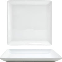 Front Of The House - Mod 6.5" Bright White Square Porcelain Plate, Pack of 12 - DAP018WHP23
