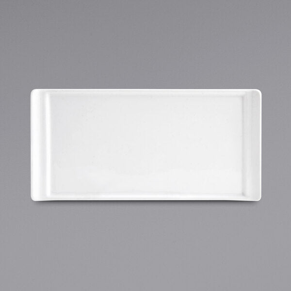 Front Of The House - Nouvelle 10" x 5" Bright White Rectangular Porcelain Plate, Pack of 12 - DAP014WHP23