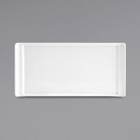 Front Of The House - Nouvelle 10" x 5" Bright White Rectangular Porcelain Plate, Pack of 12 - DAP014WHP23