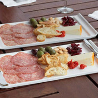 Front Of The House - Nouvelle 13" x 6.5" Bright White Rectangular Porcelain Plate, Pack of 6 - DDP017WHP22