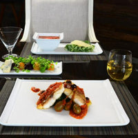 Front Of The House - Nouvelle 13" x 6.5" Bright White Rectangular Porcelain Plate, Pack of 6 - DDP017WHP22