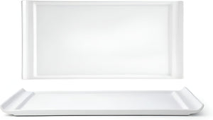 Front Of The House - Nouvelle 13" x 6.5" Bright White Rectangular Porcelain Plate, Set of 6 - DDP017WHP22