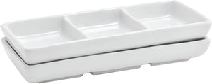 Front Of The House - Stackable Three Compartment Dish Superwhite, Set of 12 - DSD017WHP23