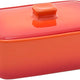 Front Of The House - 10 Oz Rectangle Kiln Blood Orange Ovenware Dish With Lid, Set of 12 - DBO135ORC23