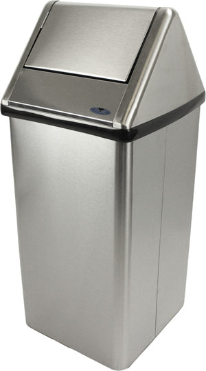 Frost Products - 14" X 14" X 35" Stainless Steel Free Standing Swing Top Waste Receptacle - 301-NLS