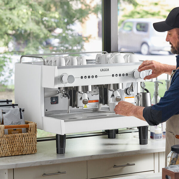 Gaggia Milano - Vetro White 2 Group Automatic 220V Espresso Machine - MGV292HPU
