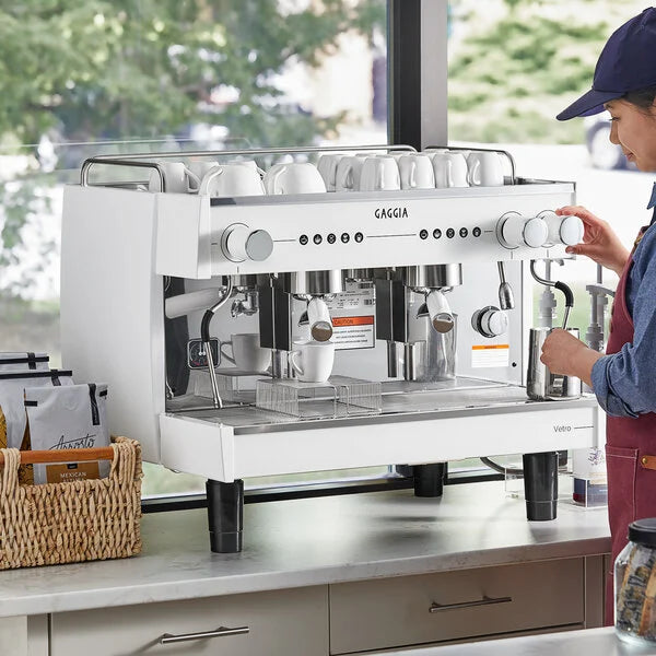 Gaggia Milano - Vetro White 2 Group Automatic 220V Tall Espresso Machine - MGV292HTPU