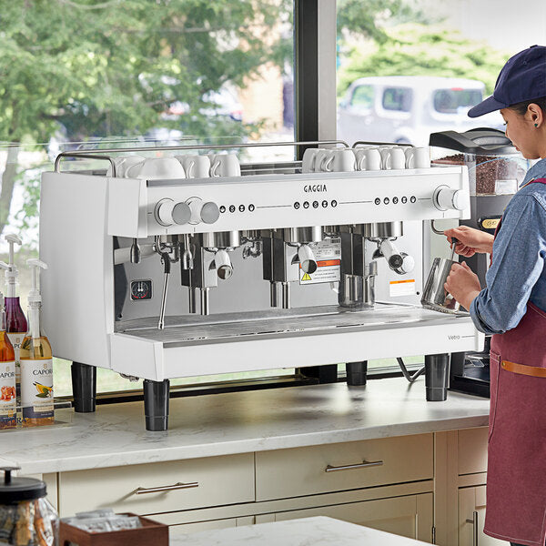 Gaggia Milano - Vetro White 3 Group Automatic 220V Tall Espresso Machine - MGV293HTPU