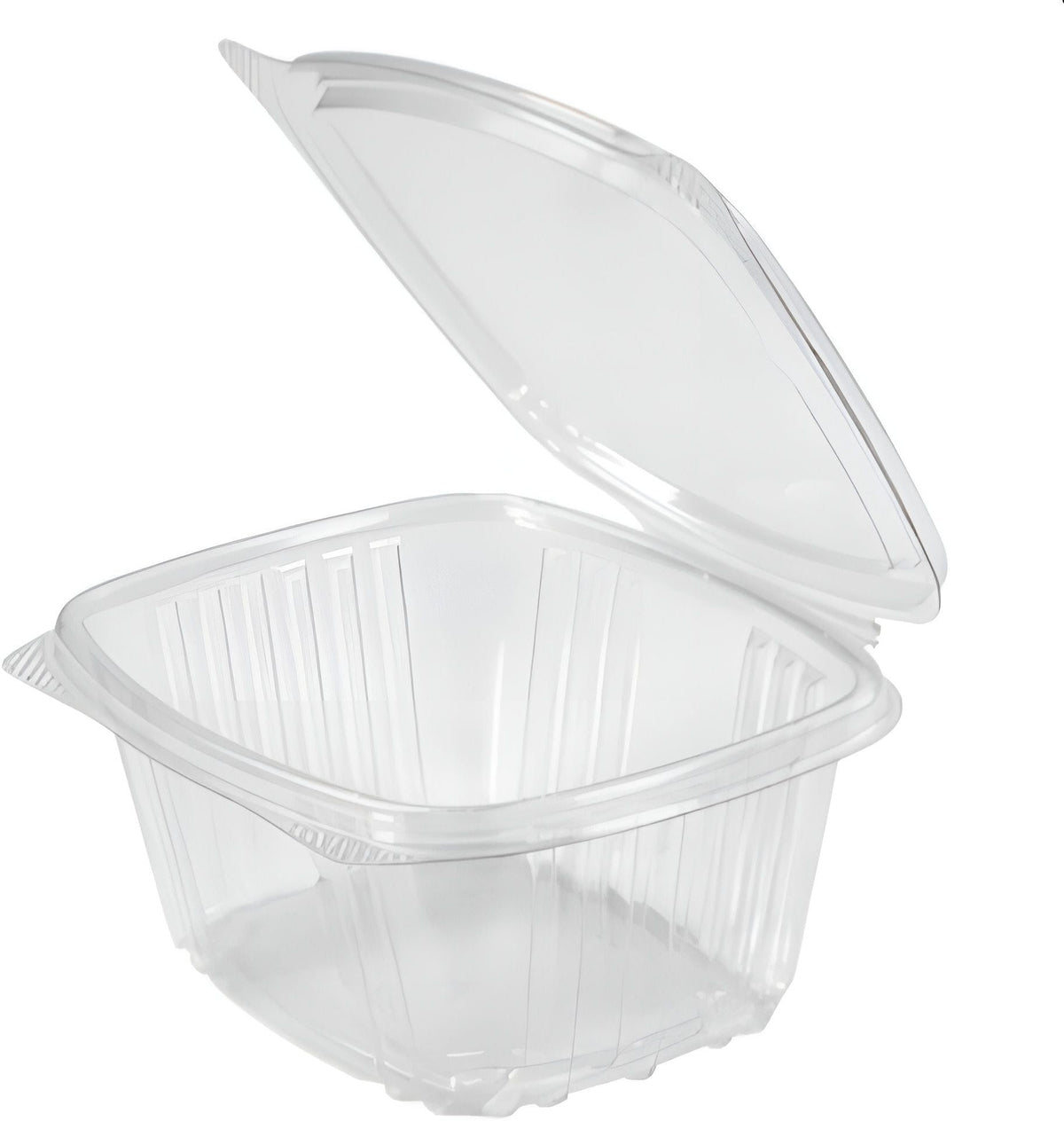 Genpak - 5.38" x 4.5" x 2.63", Clear 16 Oz Plastic Hinged Container, 200/Cs - AD16