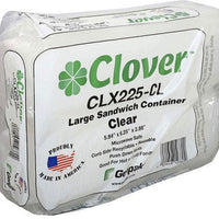 Genpak - 5.84" x 6.25" x 2.88" Clover Large Sandwich Clear Plastic Hinged Container, 300/Cs - CLX225A-CL