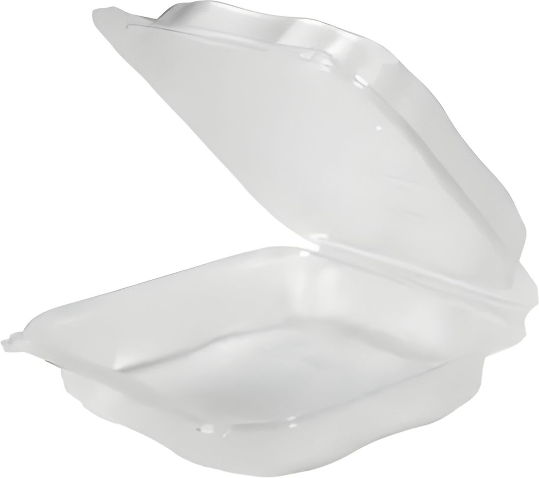Genpak - 9.2" x 9.6" Hinged Clear Plastic Container, 150/Cs - CLX199-CL