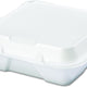 Genpak - 9.25" x 9.25" x 3" White Large Dinner Foam Hinged Container, 200/Cs - SN200