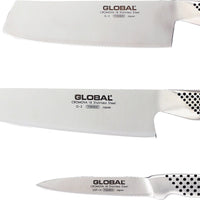 Global - 3 PC Knife Set 8" Chef Knife (G2), 5.5" Vegetable Knife (GS5) & 3" Peeling Knife (GSF15) - G2515