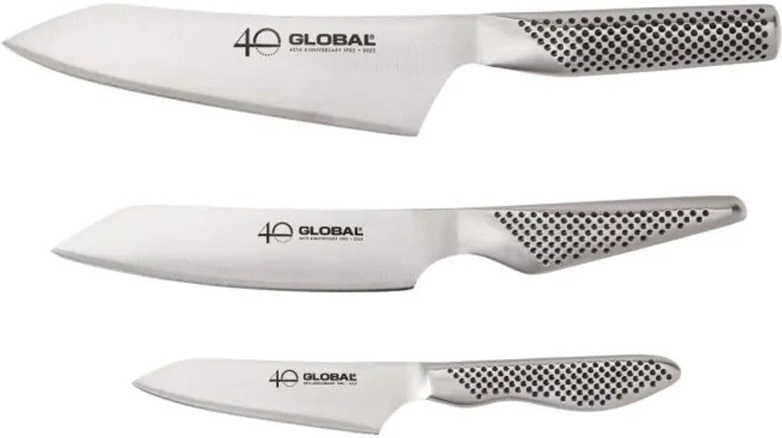Global - 40th Anniversary, 3-Piece Knife Set (6" Utility Knife, 7" Chef's knife, 4" Paring Knife) - 71G458110AB