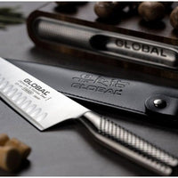 Global - 8.1" Stainless Steel Fluted Cook's Knife - 71GF99