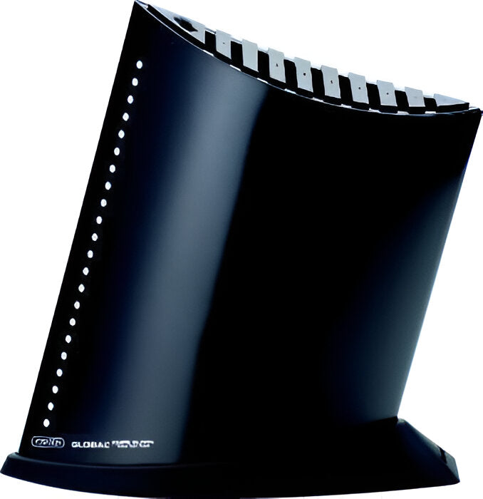 Global - Black Ship Shape Knife Block with Dots Holds 10 PC - GKB52CB