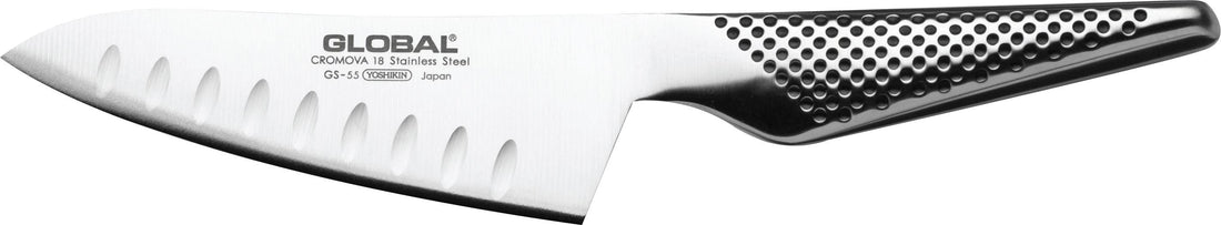 Global - GS Series 4.75" Stainless Steel Fluted Santoku Knife (12 cm) - GS55