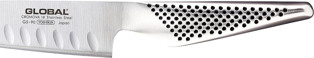 Global - GS Series 5" Stainless Steel Hollow Ground Fluted Santoku Knife (13 cm) - GS90
