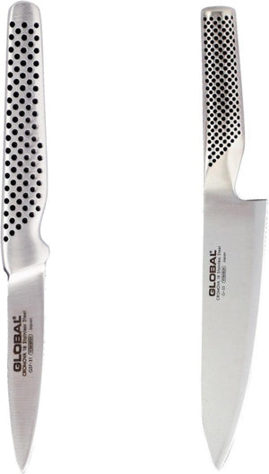 Global - GSF 3.2" Stainless Steel Large Handle Forged Peeling Knife & 7" Cook's Knife Set - 71G5531