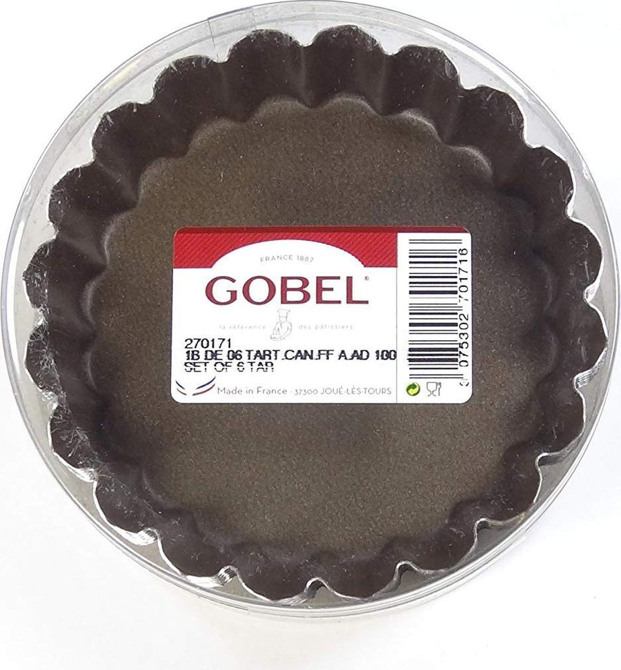Gobel - 6 PC 4"x0.7" Nonstick Coating & Fluted Edge Tart Molds - 270171