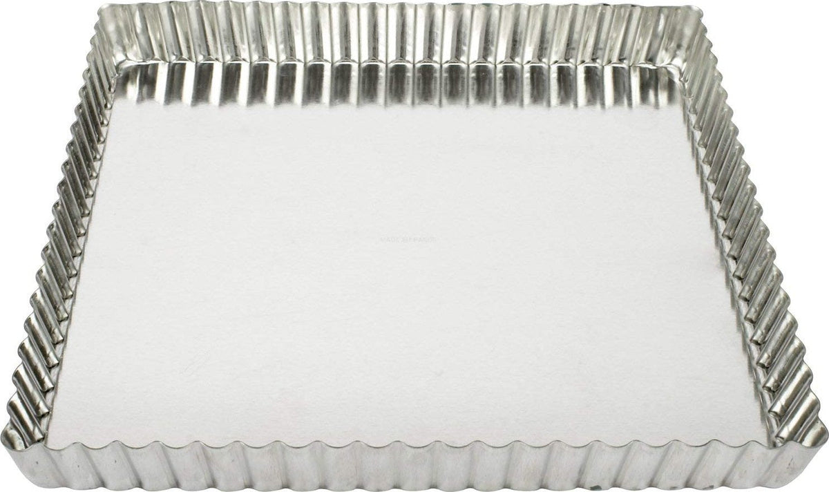 Gobel - 9" x 9" x 1" Tart LB Fluted Square Mold - 126810