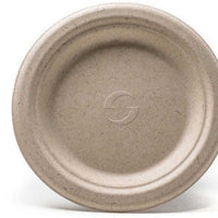 Green Wave International - 6" Bagasse Ovation Round Plate, 1000/Cs - OV-P006