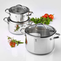 HENCKELS - Aragon 6 PC Stainless Steel Pot Set - 1023753