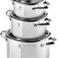 HENCKELS - Aragon 6 PC Stainless Steel Pot Set - 1023753