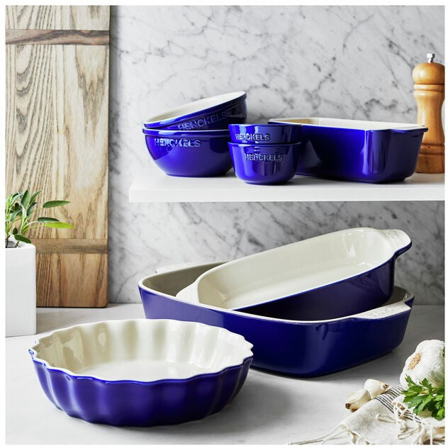 HENCKELS - Ceramic 8 PC Dark Blue Bakeware Set - 1021969