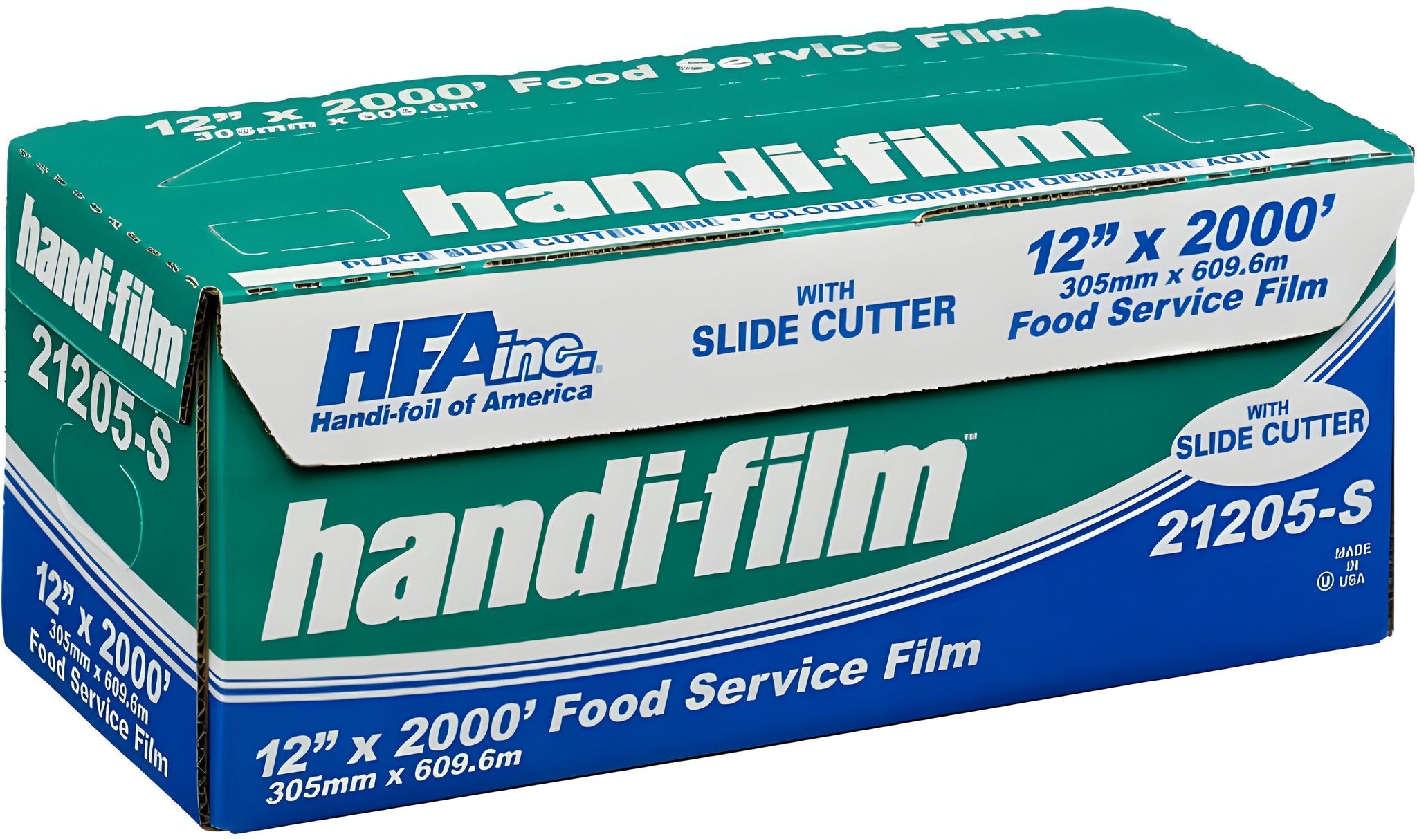 HFA - 12" X 2000ft Foodservice Film/Wraps Roll with Slider Cutter, 1 rl/cs - 21205-S