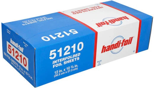 HFA - 12" x 10.75" Silver Foil Popup Sheets, 500/bx - 51210